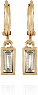 Vince Camuto Glass Stone Huggie Hoop Dangle Earrings, Goldtone