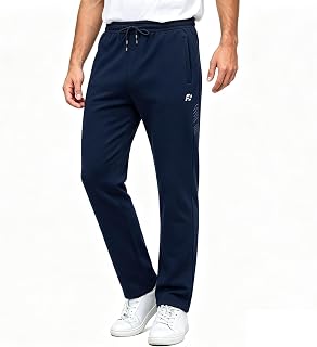 JustSun Jogging Bottoms Men's Cotton Tracksuit Bottoms Sports Trousers Long Leisure Trousers Fitness with Zip Pockets