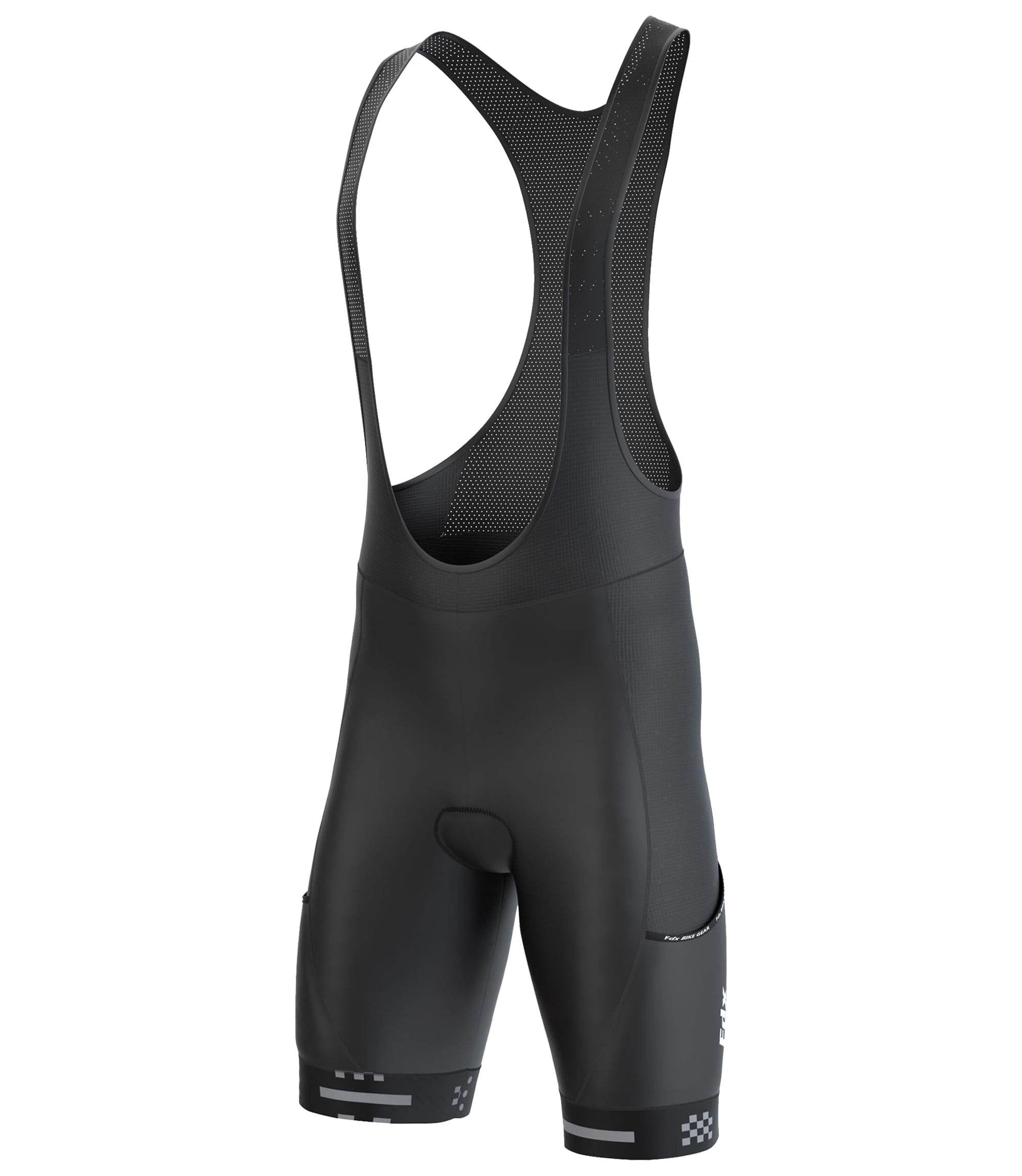 FDX Men's Cycling Bib Shorts with 4D Gel Chamois Pad & Cargo Pockets