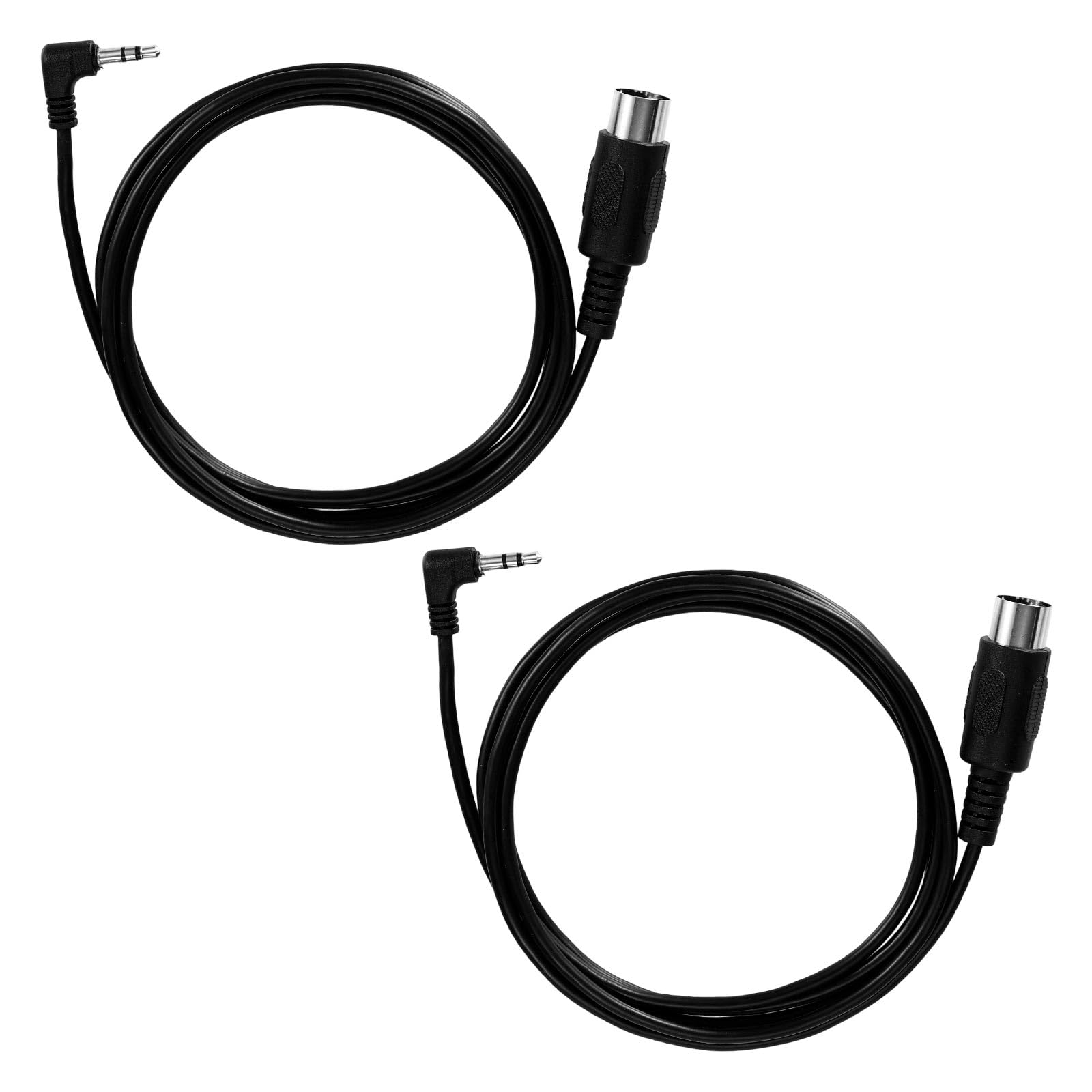BTFO 2pcs Type A 3.5mm/0.14in TRS to Male 5-Pin DIN MIDI Cable Adapter | 60cm/2f