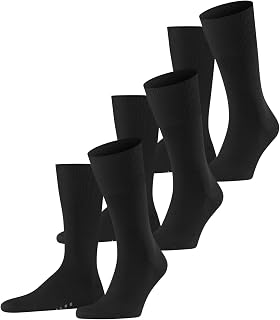 FALKE Men's Airport 3-Pack Socks Wool Cotton Breathable