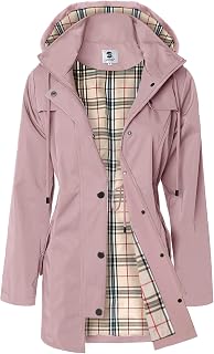 SaphiRose Women Long Rain Jacket Outdoor Raincoat Windbreaker Hooded Jacket