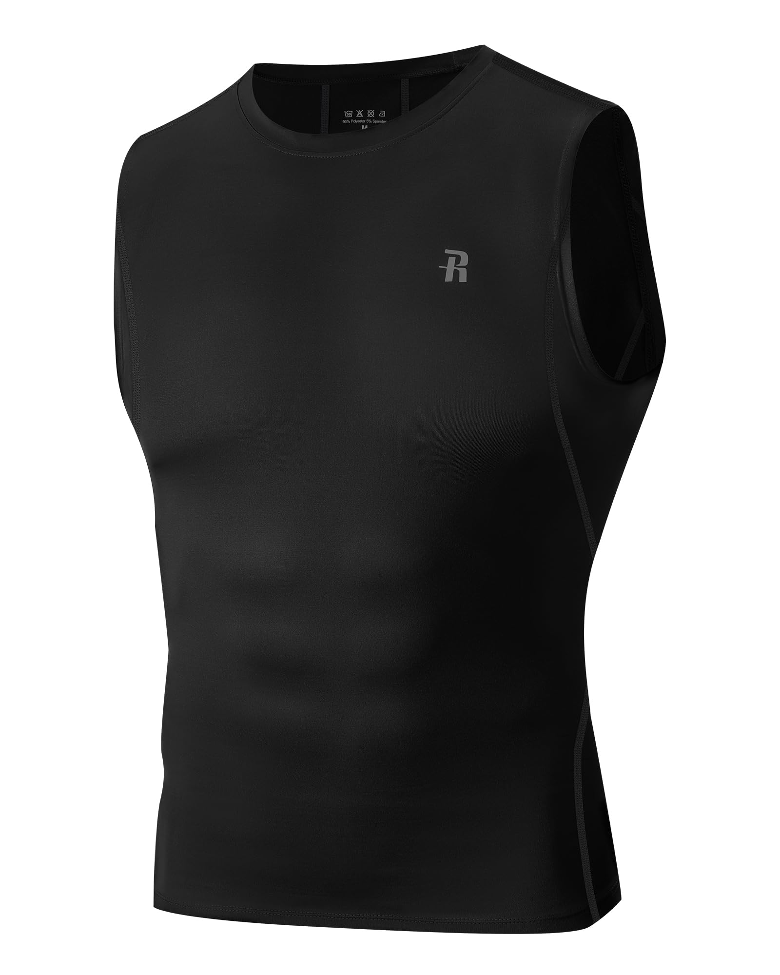 Runhit Compression T-Shirt Sleeveless Mens Tank Top Athletic Muscle Shirts For M
