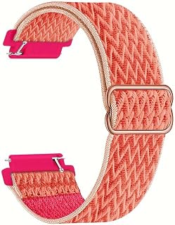 20mm and 22mm Braided Nylon Elastic Band, Quick Release Spring Bars, Adjustable Elastic Ring with Buckle for Men and Women, Comfortable Durable Replacement Strap