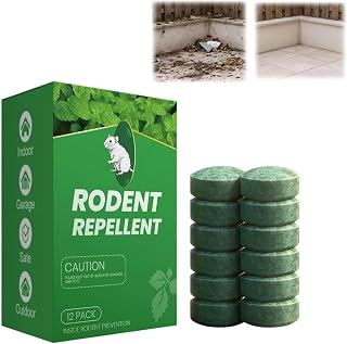 12 Pack Natural Mouse Repellent Balls, Camphor & Peppermint Oil, 12pcs | Scented Rodent Deterrent, Long Lasting Freshness for Garage, Kitchen, Basement, Car, Closet, Indoor & Outdoor Use