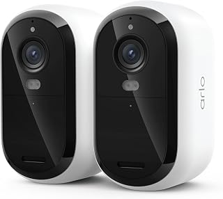 Arlo Essential Wireless Security Camera 2K (3rd Gen) - 2-Cam | Rechargeable home security camera; 2K & color night vision; Person, vehicle & animal detection; 1-mo Secure plan incl.