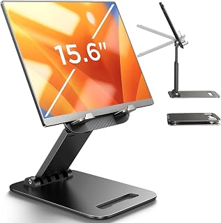 LISEN iPad Stand Tablet Holder for Desk, Kindle Accessories Stand for Apple | iPhone Duo iPad Accessories, Fold Portable Monitor Stand, Phone Stand Desk Accessories Offices Essentials, Gifts for Wo Men