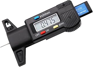 EUZUXU Digital Tire Tread Depth Meter, 0-25.4mm / 1Inch Tyre Guage-black | with Large LCD Display, for Cars, Vans, Trucks, Motorbikes