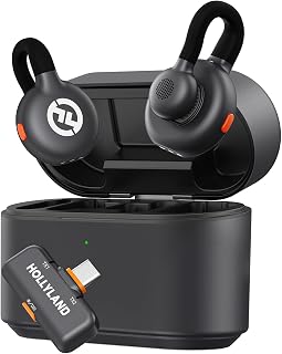 Hollyland Lark M2S Wireless Microphone with USB-C Plug for iPhone 15/16/17 and Android, Titanium Clip, Plug-and-Play, Noise Cancelling, 300m Range, 27H Battery Life for Vlogging, YouTube