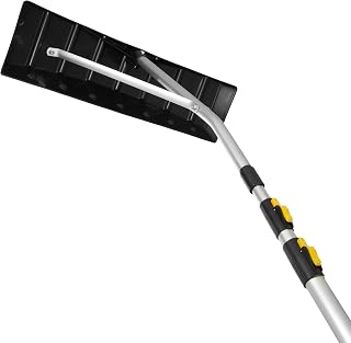 Titan Snow Rake for Roof 6.7–16.4 ft. Telescopic Aluminum Pole with 25.4 in. Wide Roof Rake for Snow Removal – Roof Snow Rake