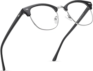 AOMASTE Blue Light Blocking Glasses Anti Eyestrain Computer Gaming Glasses | Vintage Half Frame UV Clear Lens for Women Men