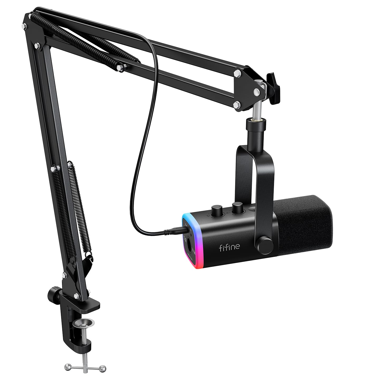 FIFINE AM8T XLR/USB Dynamic Gaming Microphone Kit | Dynamic PC Mic Set with Boom