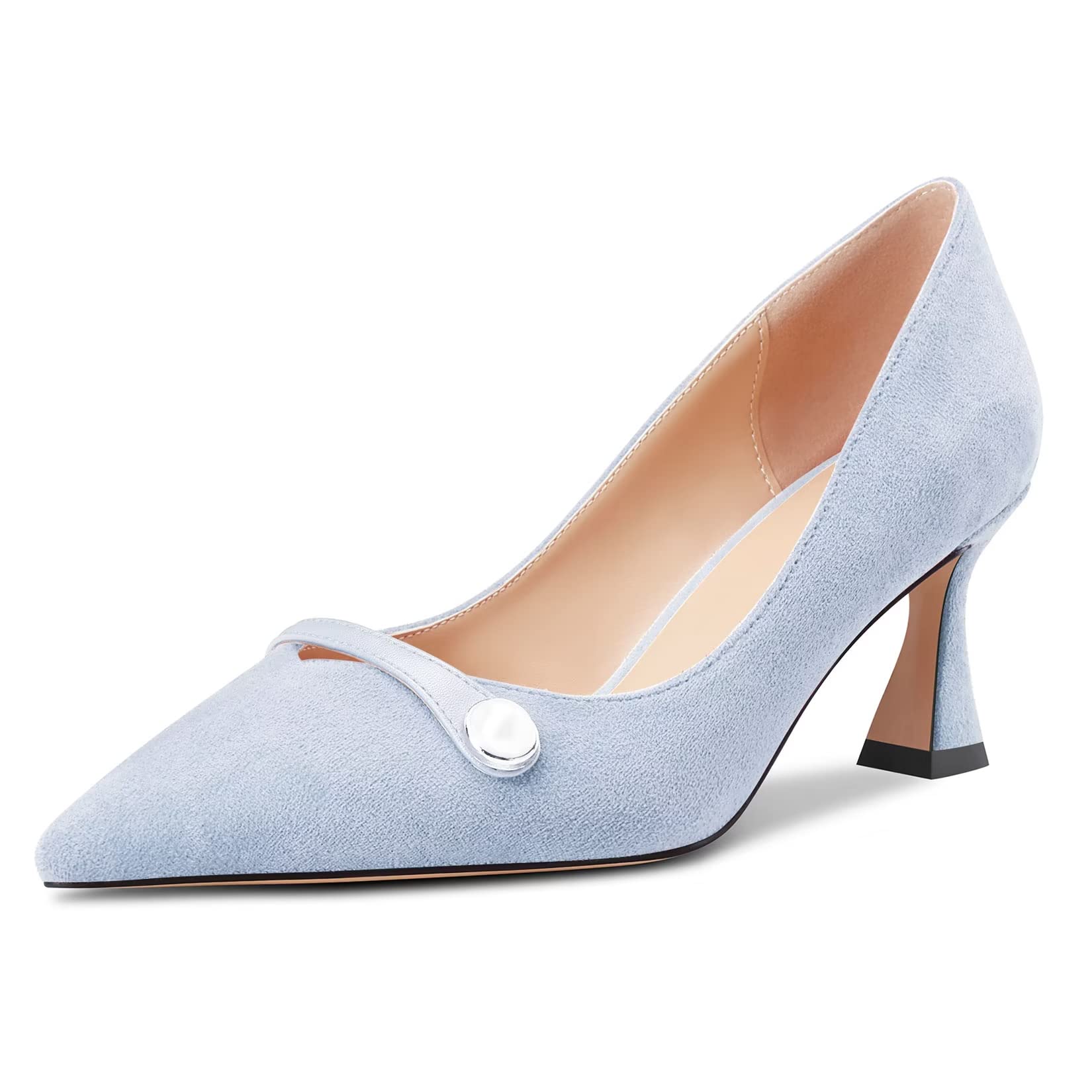 Castamere Women's Chunky Medium Width Pointed Toe Slip-on Pumps Wedding Office 6