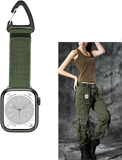 YwonShne Tactical Duty Belt Keychain for Apple Watch Series Nylon Band | Watch Fob Military Braided Strap for iWatch Series 11 10 9 8 7 6 5 4 3 2 1, Ultra 3 2 1/SE 3 2 1, 38/40/41/42/44/45/46/49mm