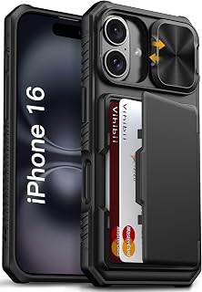 Vihibii for iPhone 16 Case Wallet with Card Holder (4 Cards), Black