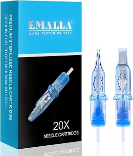 Emalla ELIOT 20Pcs Professional 0803RLL 0.25mm for Artists and Beginners | Bugpin Round Liner 0.25mm Long Taper 5.0mm Smooth Recoil & Rock-Solid Precision Flawless Ink Flow & Superior Saturation