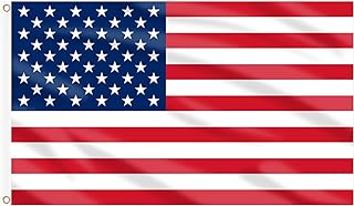 AhfuLife Large American Flag 90 x 150 cm, 1 x Double Sided United States Flag with Brass Eyelets Polyester for World Cup Decorations 2026 Independence Day Election Garden Decor