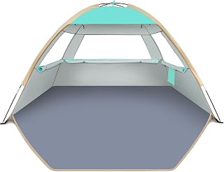 Gorich Beach Tent Sun Shelter for 3/4/6/8/10 Person with UPF 50＋ UV Protection, Lightweight & Easy Setup Beach Shade Canopy, Portable Beach Shade Tent Beach Cabana