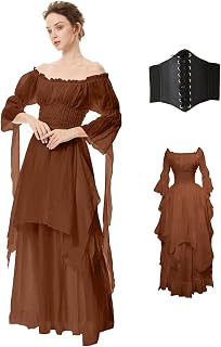 BITSEACOCO Women Renaissance Witch Dress Vampire Fairy Halloween Costumes