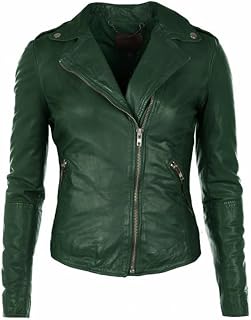 D DOLLY LAMB Women's Lambskin Leather Moto Biker Jacket, Genuine Soft Leather, Stylish Moto Biker Jacket