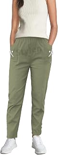 URBAN STITCH Womens UK Loungewear Full Length Stretch High Waist Trousers with Lightweight Summer Straight Stretch Pants