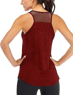 Fihapyli ICTIVE Women's Fitness Tank Top with Mesh Back, Racerback Uncovered Running Top, Sleeveless Sports Shirt for Intense Muscle and Gym