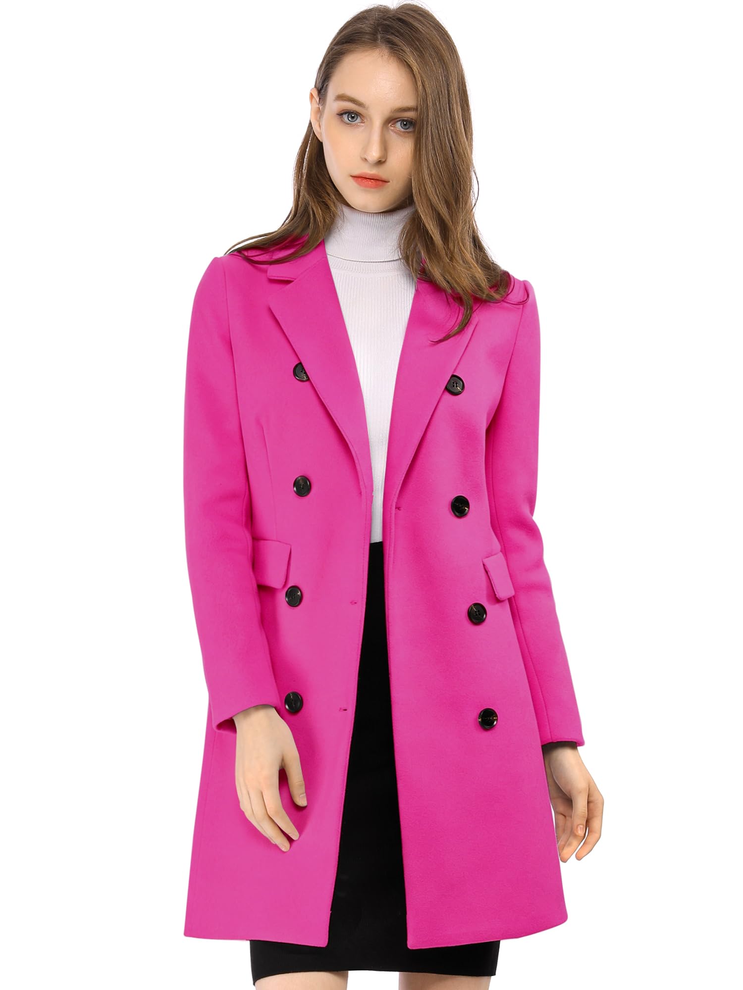 Allegra K Coat Basic Coat Women