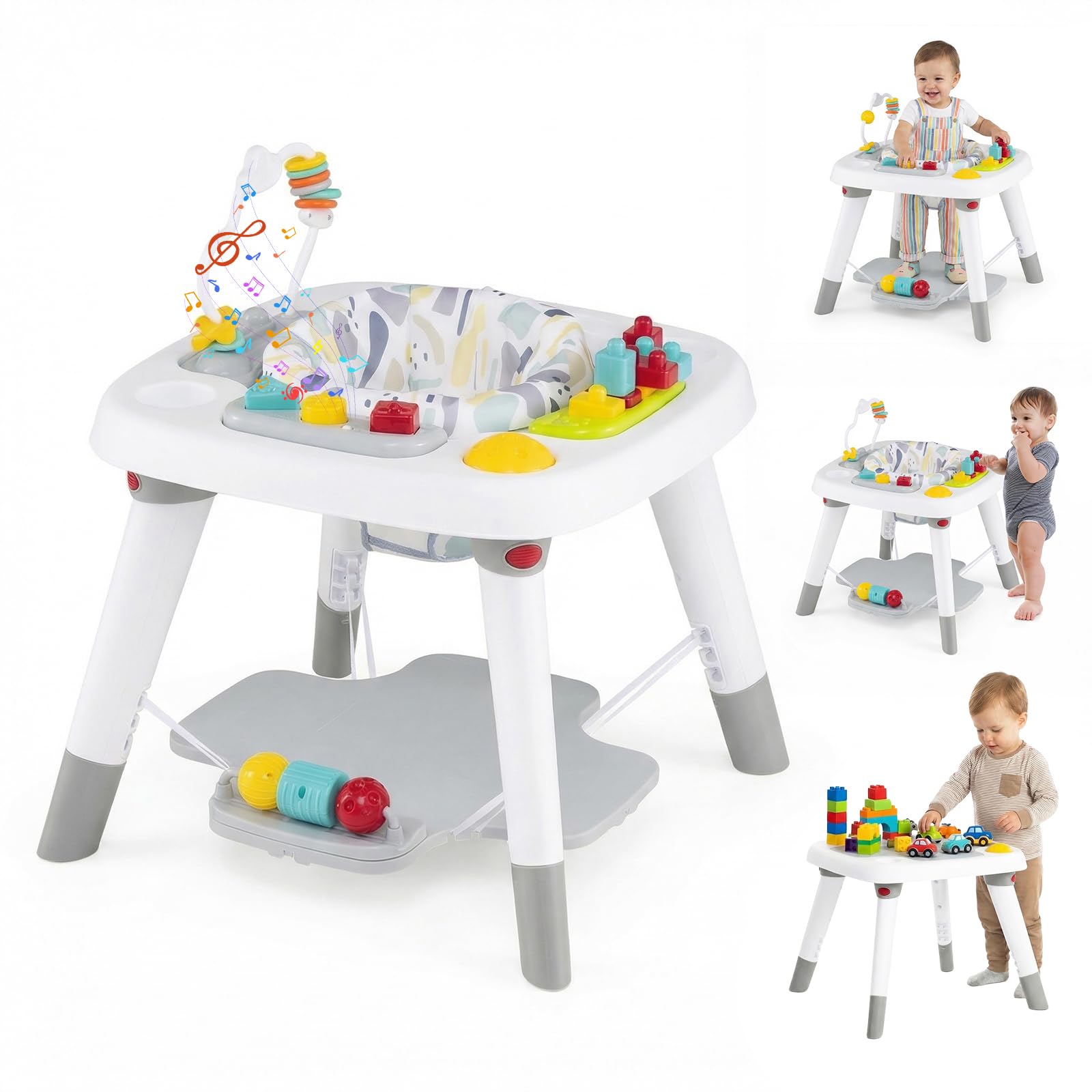 BABY JOY 6-in-1 Baby Activity Center, Baby Jumper & Interactive Play Table with 