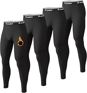 CL convallaria Men's Thermal Tights Long Sleeve Fleece Inner Functional Underwear