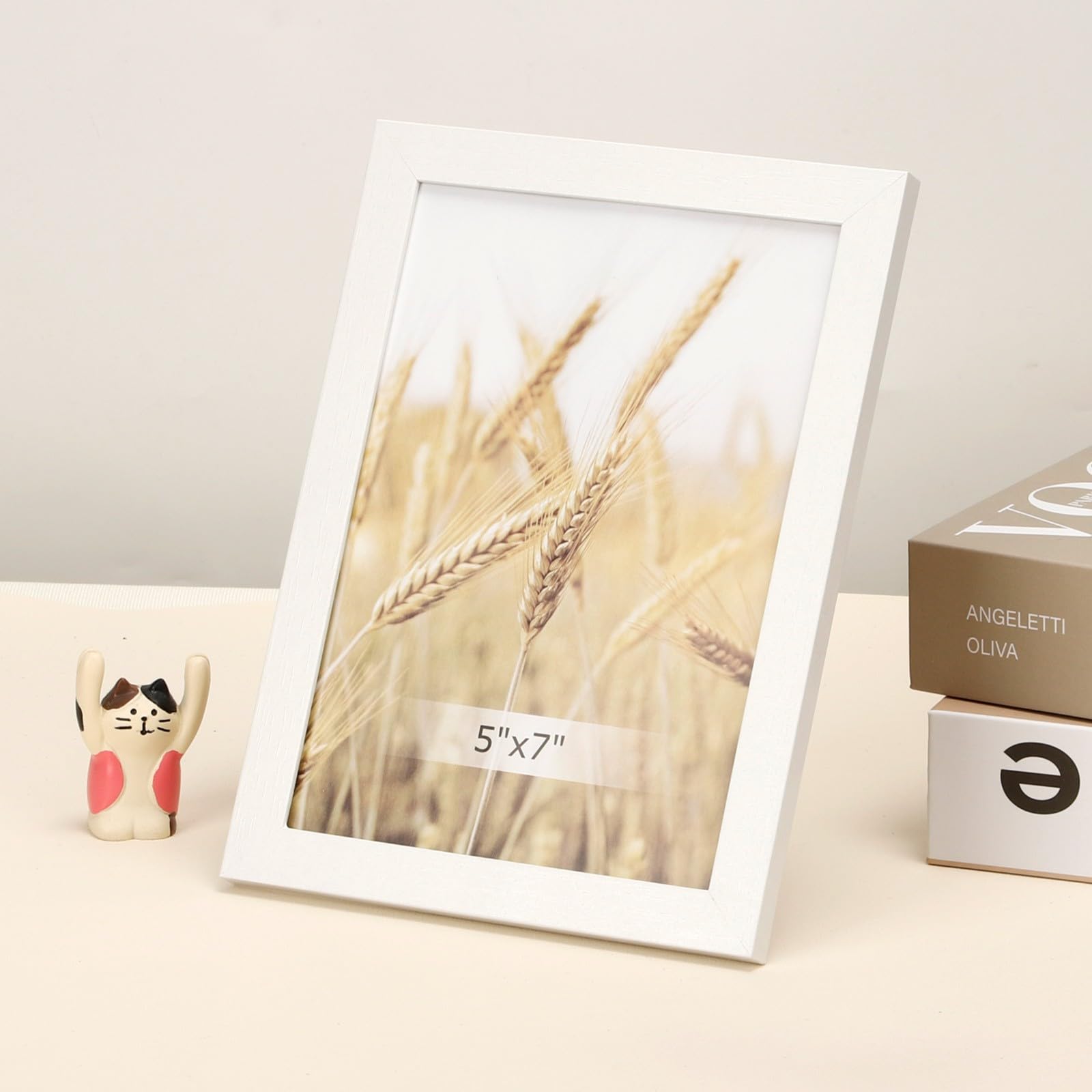 Rustic Distressed Picture Frame with Plastic Front, Vintage Inspired Photo Frame