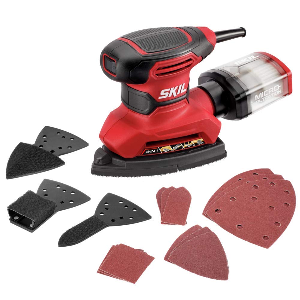 SKIL Corded Multi-Function Detail Sander with Micro-Filter Dust Box 3 Additional