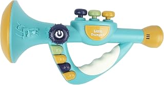 IIROMECI Musical Instruments Toys for Kids - Toddler Trumpet Toy, Baby Educational Toys for Girls & Boys Ages 1-3 (Blue)