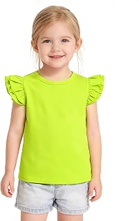 Toddler Baby Girls Solid Color Ruffle T Shirt