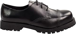 Alpha Rangers 3 Hole Steel Toe Flat Shoes - Blue, Red, Rub Off Black