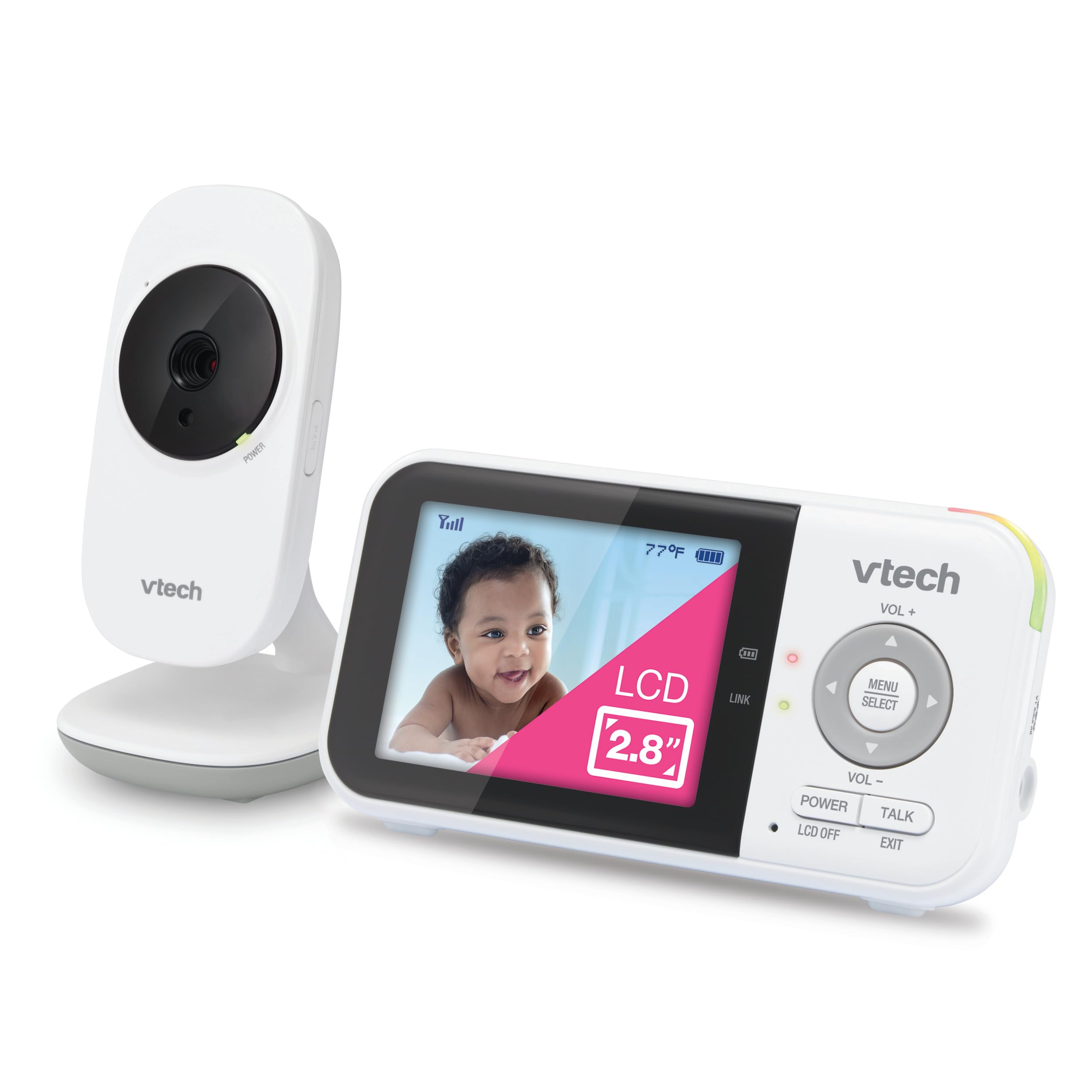 VTech VM819 Baby Monitor, 2.8” Screen, Night Vision, 2-Way Audio, Temperature Se