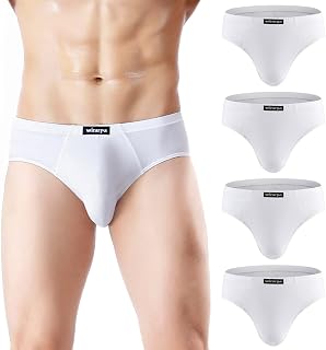 wirarpa Men's Underwear Modal Viscose Microfiber Briefs No Fly Covered Waistband Silky Touch Underpants 4 Pack