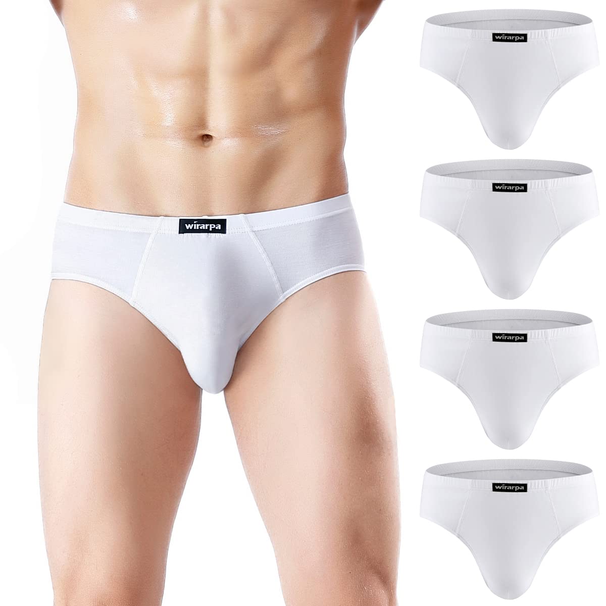 wirarpa Men's Briefs Microfibre Elastic Underpants Pack of 4