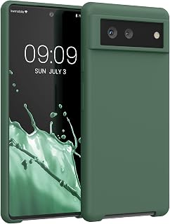 kwmobile Case Compatible with Google Pixel 6 Case – TPU and Silicone Case – Suitable for Wireless Charging – Forest Green