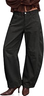 Cicy Bell Pantaloni da donna in velluto a coste larghi, a vita alta, gamba