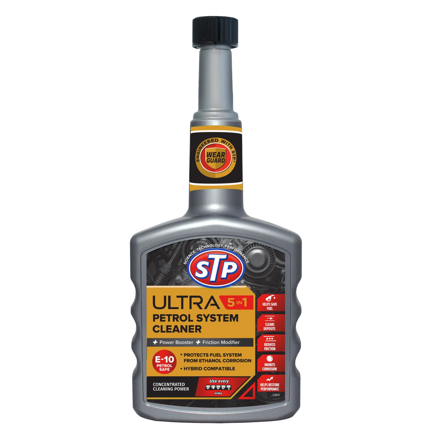 STP Ultra 5 in 1 Petrol System Cleaner 400ml, Enhances Fuel Economy | Restores P