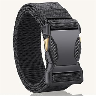 Mens Nylon Casual Tactical Belt - Durable Daily Wear for Training, Students, Outdoors and Work, Multiple Colors