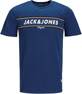JACK & JONES Herren Regular Fit T-Shirt JORTUCO Tee SS Crew Neck 12146941, Einfarbig, Gr. Medium (Herstellergröße: M), Blau (Surf The Web Fit:Reg)