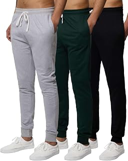3 Pack Mens French Terry Joggers Sweatpants Cotton Lounge Gym with Pockets