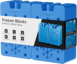 Ice Packs For Cool Box 6 Pack Freezer Blocks 350ml Reusable