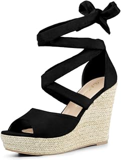 Allegra K Women's Lace Up Wedge Sandals And Sandals