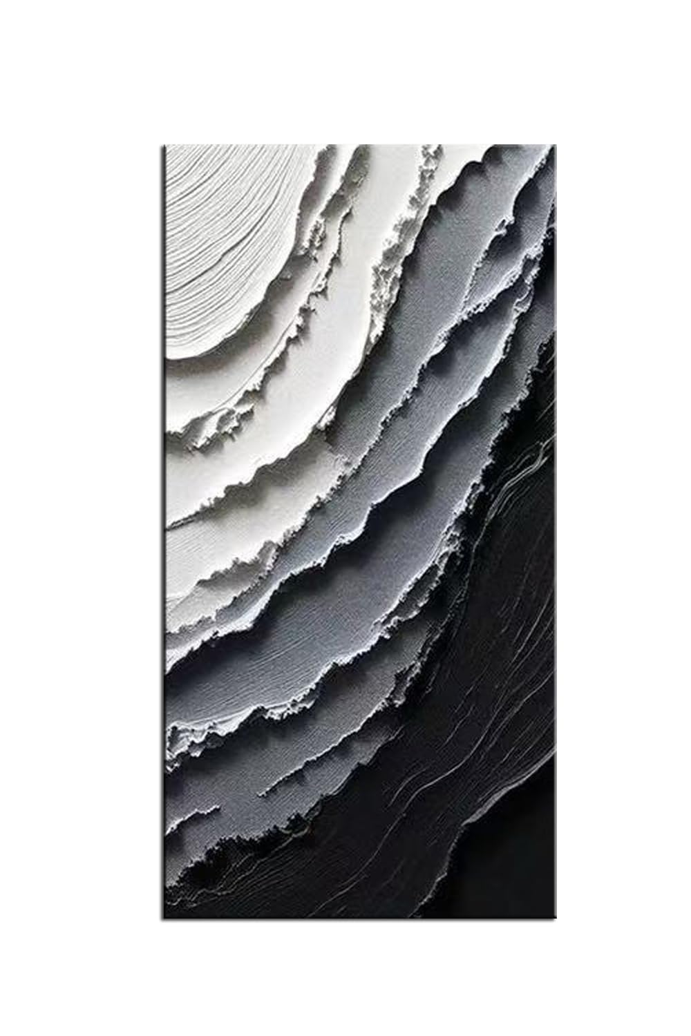 YaSheng Art -Canvas Wall Art Handmade Art Modern Abstract Wall Art, Black and Wh