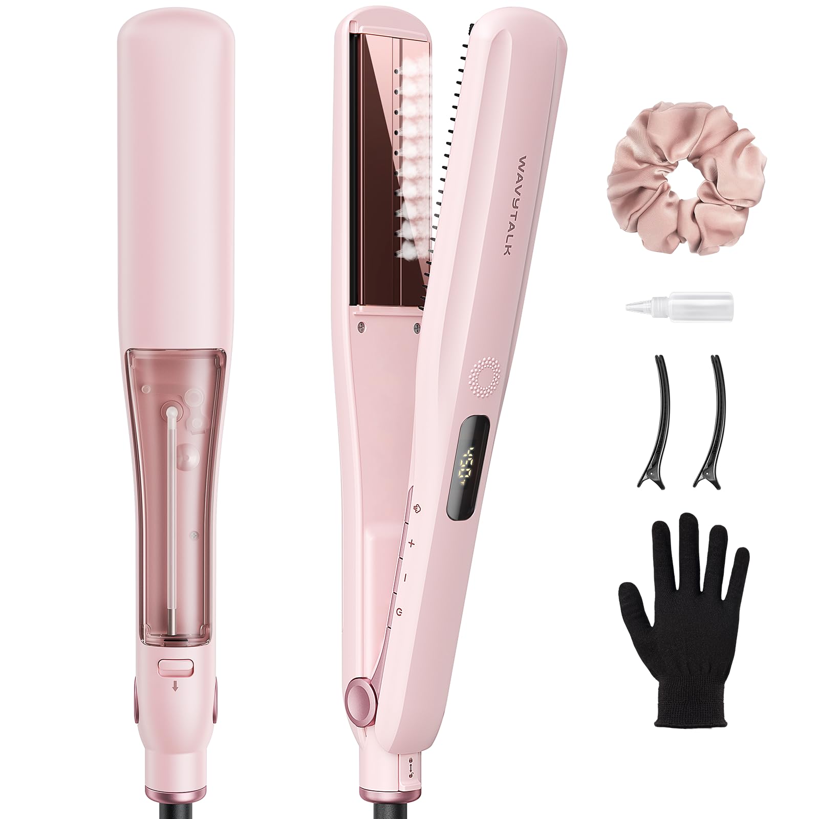 Wavytalk Steam Hair Straightener Steam Sesh for Less Heat Damage, Flat Iron | De