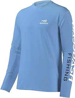 Bassdash Fishing T-Shirt Fishing Long Sleeve Water UPF 50+ Shirt Rash Guard Fishing Clothing UV Sun Protection