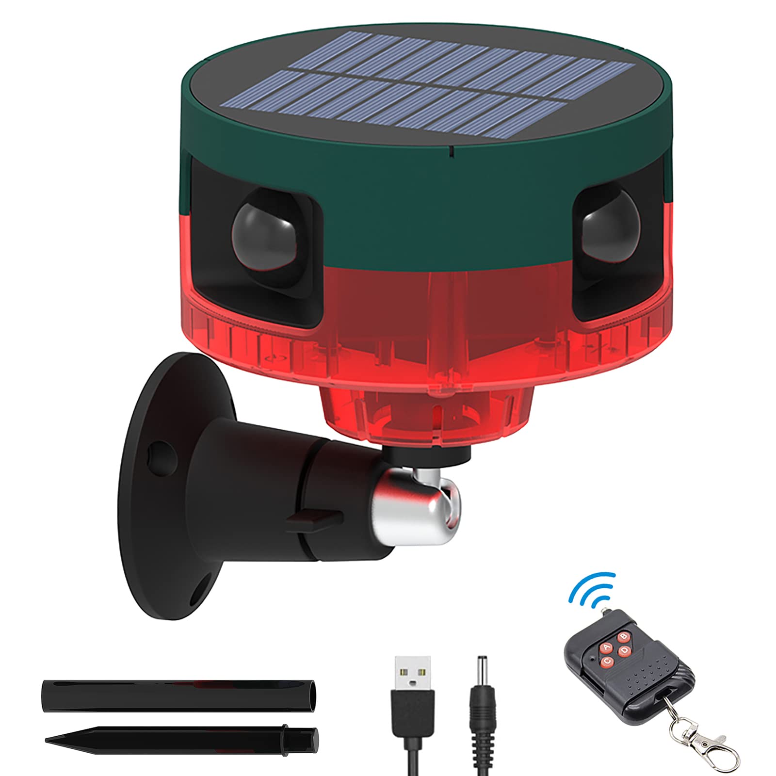 WONFAST Solar Sensor Security Alarm Lights Outdoor, 360° Motion Detector LED Fla