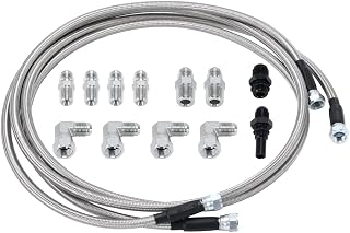 6AN 70" Transmission Fluid Oil Cooler Hose Line kit for GM Chevy Transmission 4L80E TH350 TH400 4L60E 700R4 200-4R TR6060 Ford AOD 4R100 4R70W and C5 Stainless Steel Braided PTFE Hose